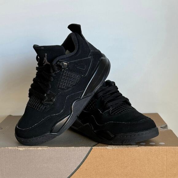 Nike Air Jordan 4 Retro Black Cat Kids Sneakers- SZ 13 C